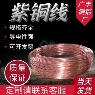 5mm T2紫铜导电线红铜丝无氧铜丝国标红铜裸线圆线扁线0.5