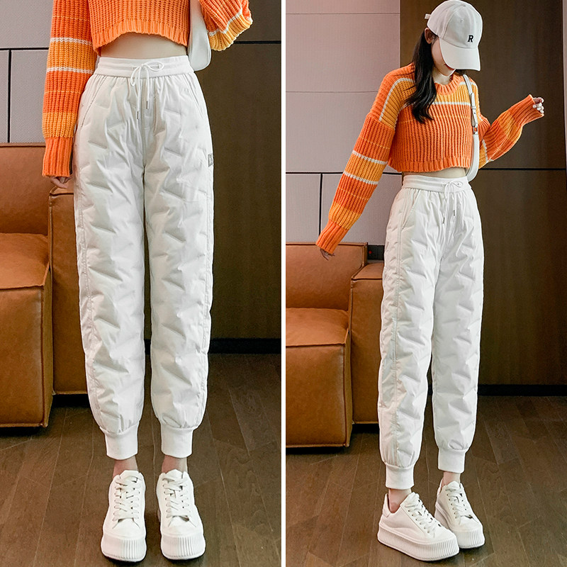 东北哈尔滨旅游羽绒裤女加绒加厚防寒棉裤冬季白色休闲运动修身裤,女装/女士精品,棉裤/羽绒裤,淘宝优惠券,粉丝福利购,淘宝优惠卷