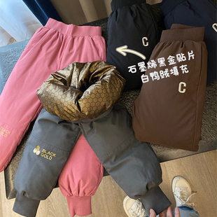 东北特厚儿童羽绒裤哈尔滨旅游抗寒零下40度冬男女童防风防寒裤子