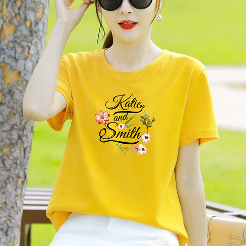 轻奢山东即墨短袖t恤女2025夏季新款高级感时尚减龄显瘦纯棉上衣
