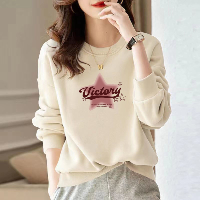 青岛即墨纯棉卫衣女2025正流行秋冬新款韩系慵懒风薄款无帽外套潮