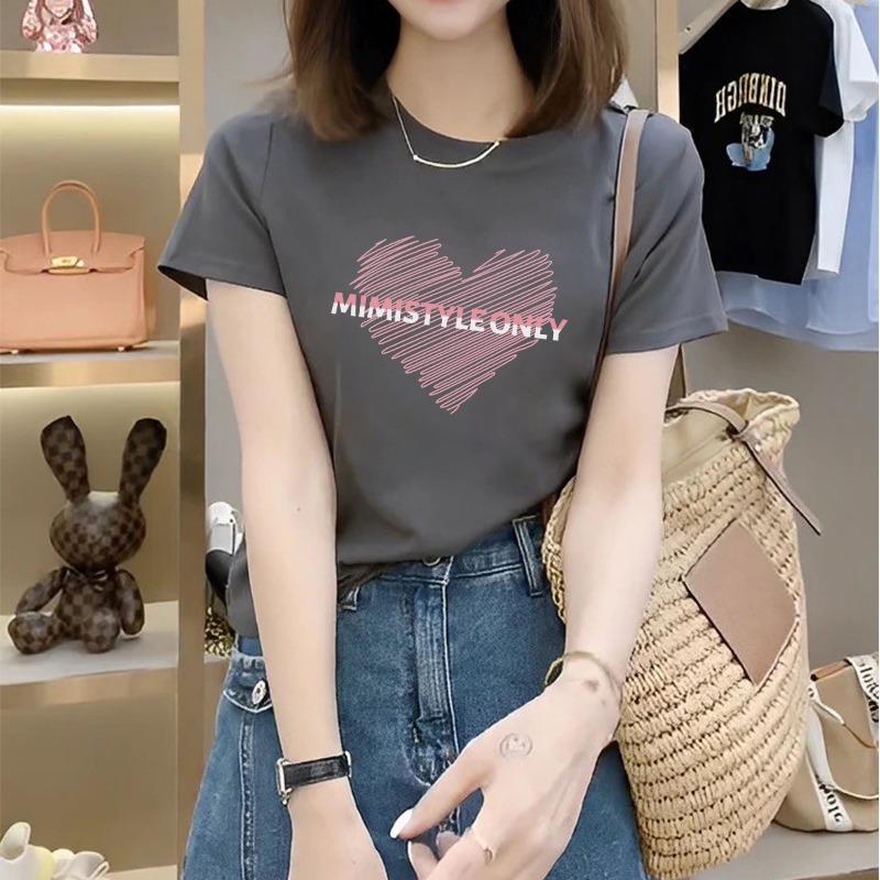 短袖韩版薄款印花纯棉女不起球