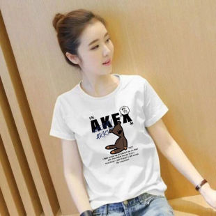 内搭上衣 品牌折扣女装 简约宽松显瘦短袖 t恤夏季 纯棉百搭洋气半袖