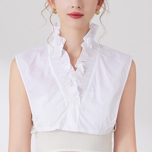 假领子女荷叶边V领衬衣假衣服领秋冬毛衣卫衣配饰装饰花边衬衫领