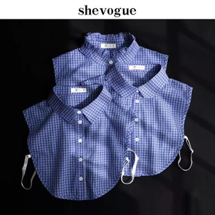 假领子女百搭衬衫领子假领棉格子打底装饰领大码衣领秋冬配毛衣