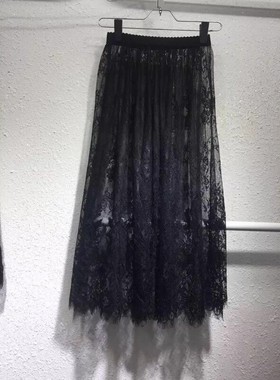 卫衣叠穿内搭中长款蕾丝半身裙百搭打底神器搭配毛衣遮胯屁帘下摆