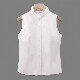 女四季 棉质无袖 白衬衫 可穿打底外穿宽松衬衣坎肩背心女OL显瘦上衣