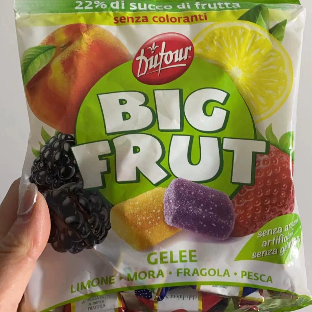 意大利进口零食 BIG FRUT混合水果软糖 柠檬&黑莓&草莓&蜜桃150g