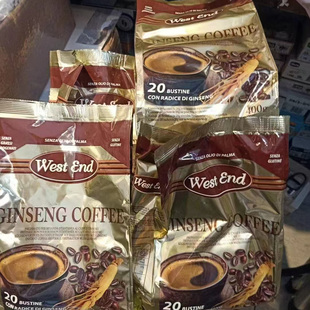 现货原装进口意大利west end ginseng coffee速溶人参咖啡20小包