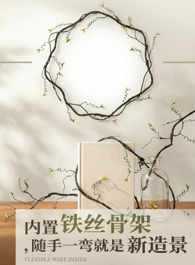 中式禅意仿真苔藓枯藤庭院窗台