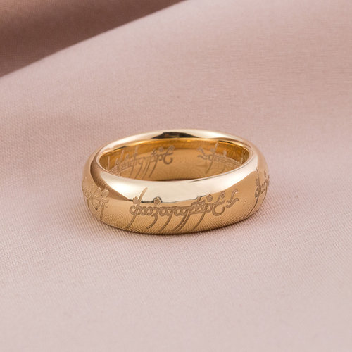 至尊魔戒同款黄金铂金精灵文戒指