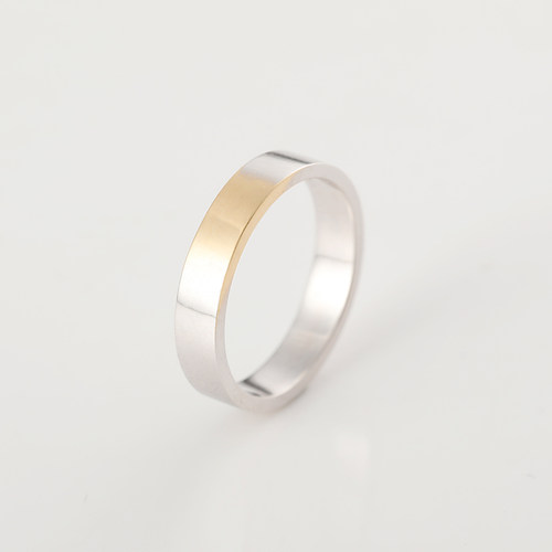 18K黄金镀银褪色戒指情侣对戒