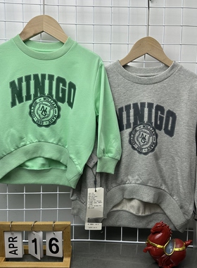 0021高端童装大品家小九，女宝薄毛圈卫衣，前短后长款式，码数足