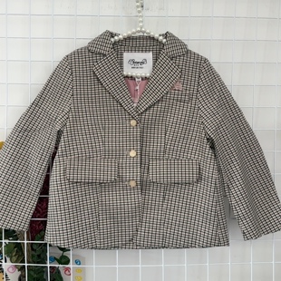 【特】B女宝春款格子西服外套，0901