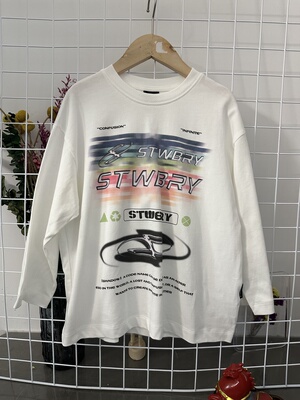 新 草莓家 春 白色 棉长袖T 96705