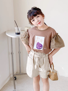 特 有弹力 宝儿w花苞腰头短裤 带腰带 0681 休闲短裤