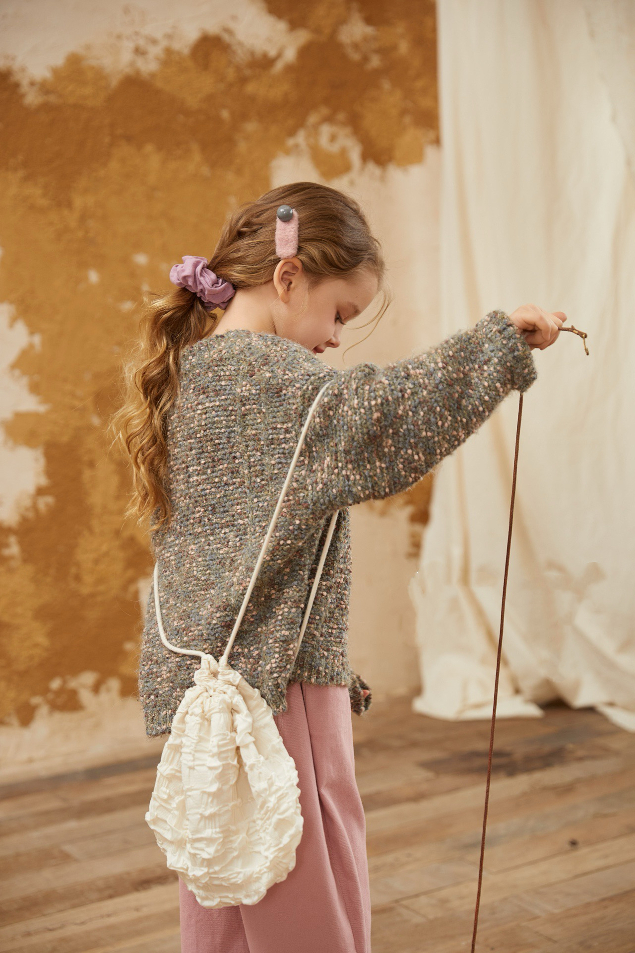 宝儿w女宝绿色毛衣，针织衫，1787