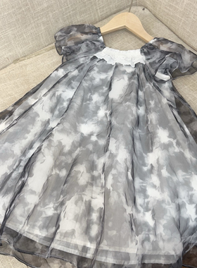 宝儿w灰色晕染连衣裙，轻薄款，同款蓝色，0939
