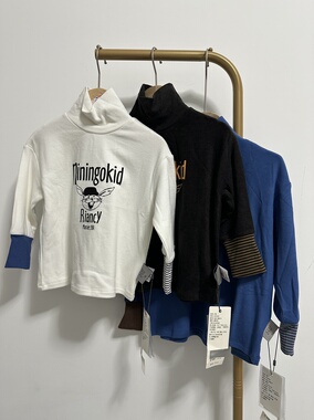 D品剪吊牌九家小童高领打底衫，德绒，柔软，A类，码数足0276