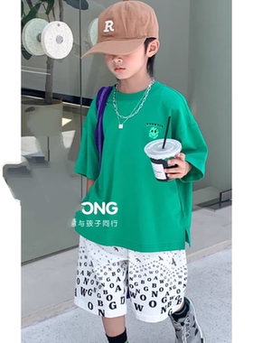 宝儿w男宝绿色T恤，纯棉，宽松版型，码数足，2233