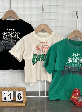 0016高端童装大品家小九，男宝短袖T恤，宽松版型