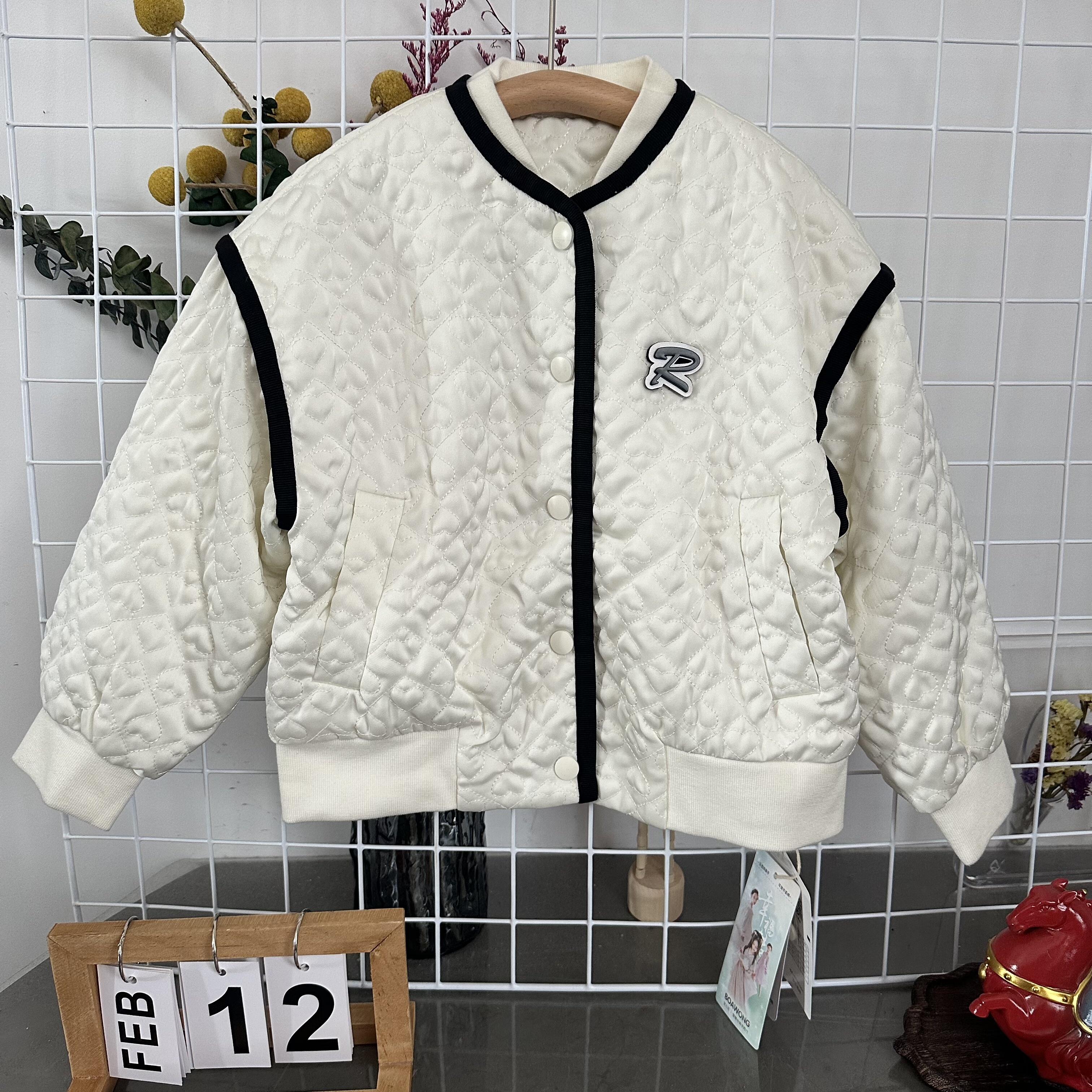 新 宝er汪 春 米色小香风夹棉外套1515