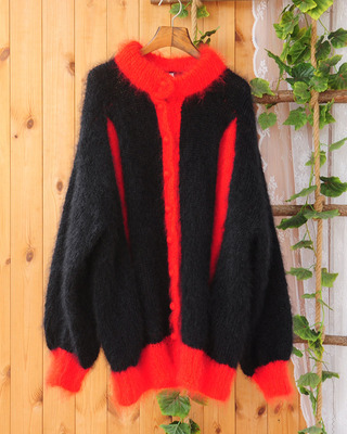 拼色柔软开衫外套毛衣