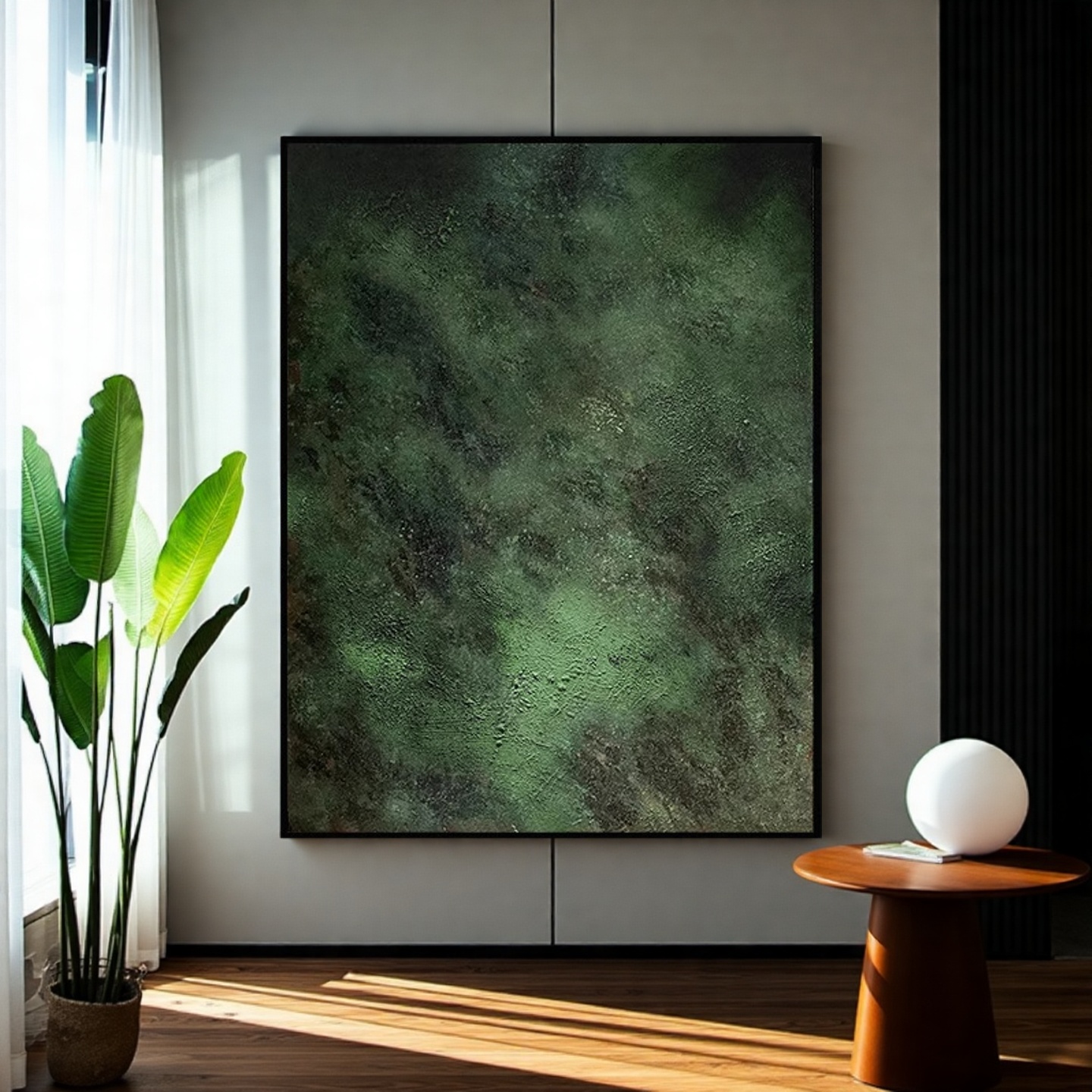 手绘立体油画《何止青绿》