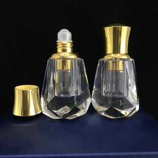 SJ滚珠款沉香小瓶子1ml香水分装瓶2ml水晶精油瓶小空瓶高档美容院