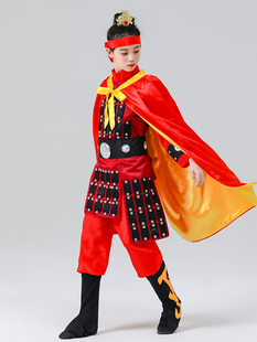 古代岳飞满江红盔甲表演服儿童士兵杨家将军演出装 花木兰成人战袍