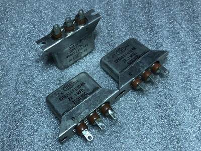 古董美国TOBE CP69B4FG104K 2×0.1UF1000V 铜壳双联耦合油