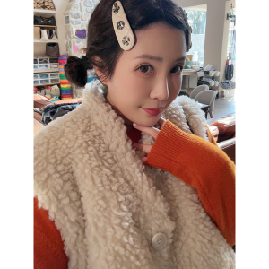 毛毛背心内里绗棉暖暖的安妮森林新款小众慵懒风韩系百搭叠穿马甲