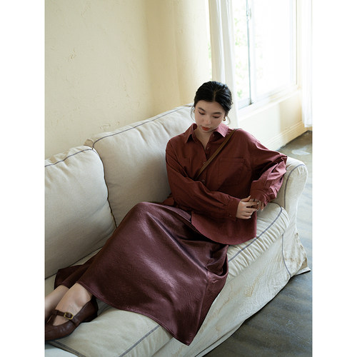 安妮森林亚麻酵素洗麻料衬衫