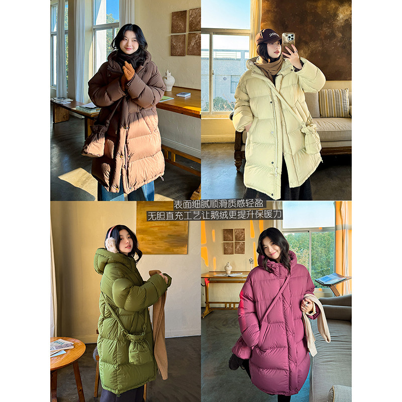 小暖仓无胆直冲90白鹅绒高充绒连帽保暖时尚羽绒服送包 安妮森林