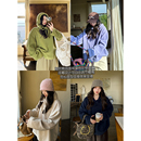 超软糯绒面棉感连帽休闲宽松加厚保暖百搭卫衣女秋冬款 安妮森林