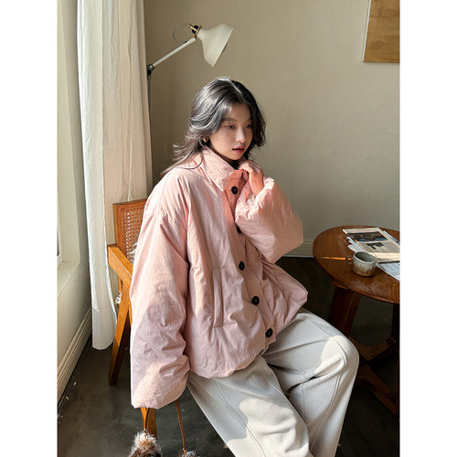 安妮森林日系复古棉质鹅绒羽绒服