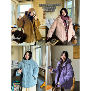 国标90白鹅绒纯棉连帽设计抽绳文艺休闲显瘦羽绒服 安妮森林