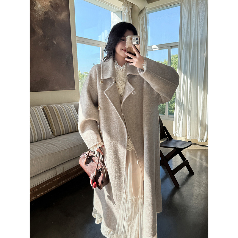 安妮森林大衣100绵羊毛双面呢