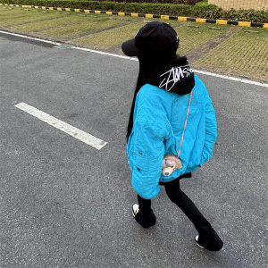 站在雾里 VIBE机能羽绒棉服潮飞行员夹克宽松MA1短款棉衣外套