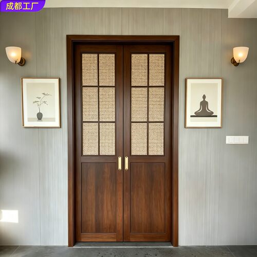 藤编柜门衣柜定制隔断移门推拉门