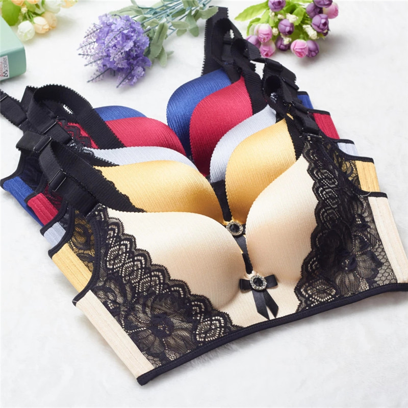 无痕无钢圈文胸一片式厚薄款调整胸罩拉丝性感收副乳内衣