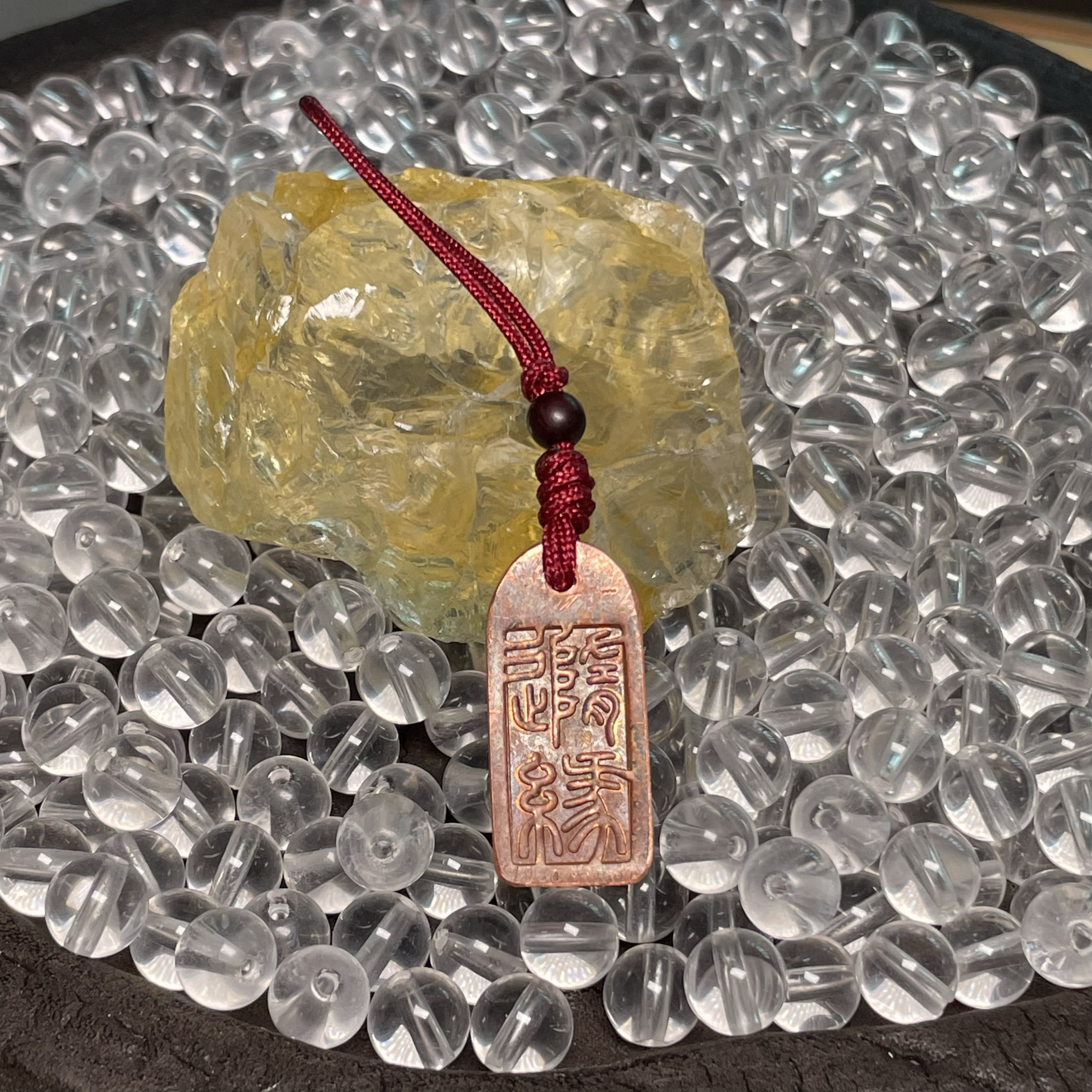 黄铜红铜咒点牌计数念珠佛珠配饰挂牌藏式配件配珠挂坠侧挂卡子坠