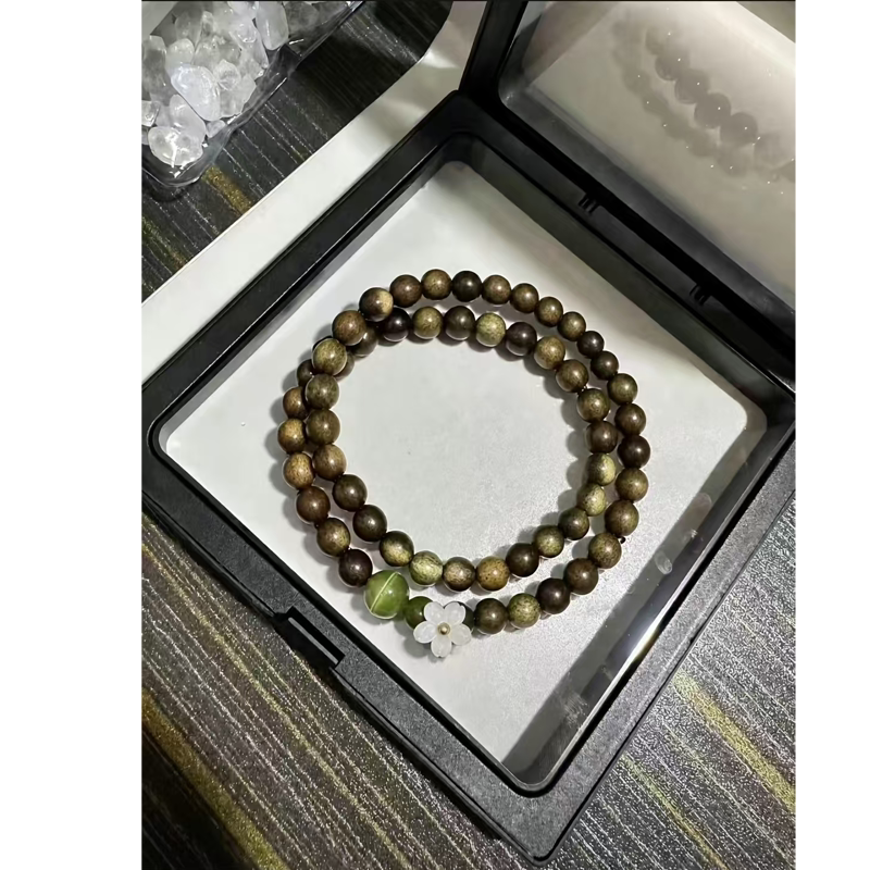 手链 新中式绿T茉莉手串《木上手链
