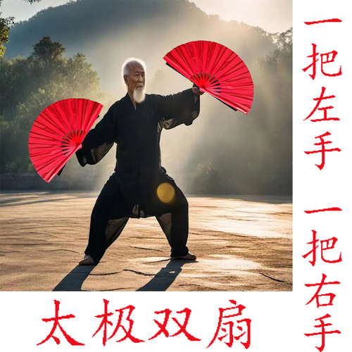江记功夫扇双扇左右手一对