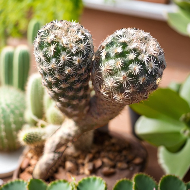 实生双头赤花美针玉仙人球多肉植物花卉绿植室内小盆栽阳台夏好养