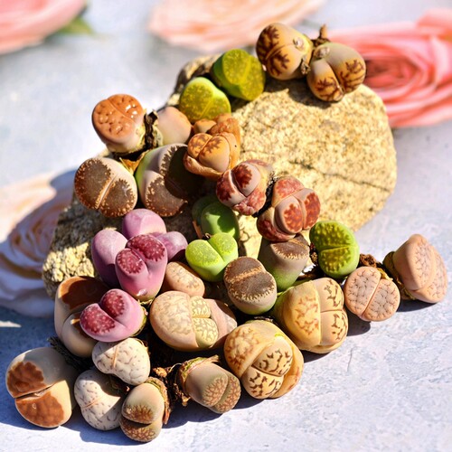 干养双头彩色生石花新手套餐多肉