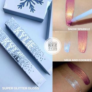 现货！Kylie圣诞限量超闪唇蜜唇彩Snow Sparkle/Milk and Cookies