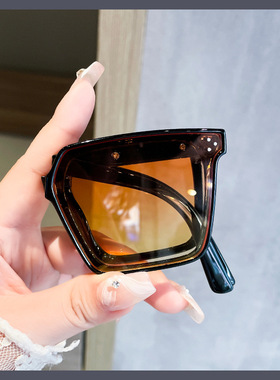 折叠墨镜女大框防晒防紫外线小巧便携太阳眼镜街拍开车专用方框潮