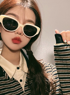 韩版猫眼高级感复古防紫外线太阳眼镜网红女素颜偏光墨镜2024新款