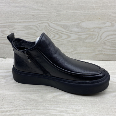 厚底加绒保暖舒适休闲皮鞋高帮鞋